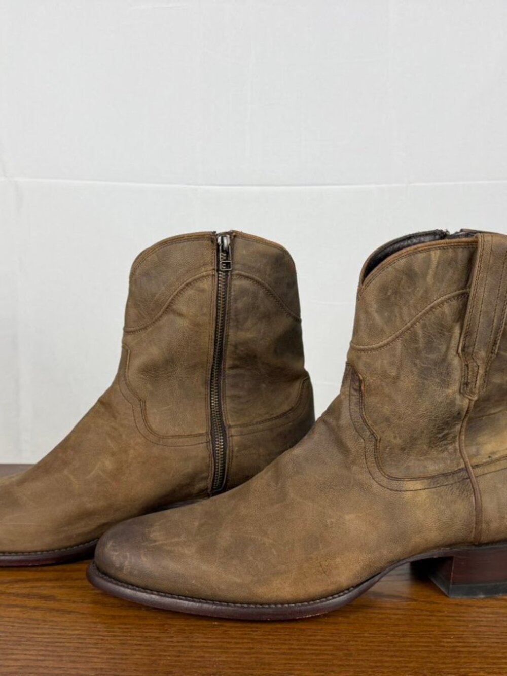 Tecovas Dean Boots Café Goat Brown Size [15 EE] – New w/ Burnishing